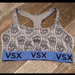 VSX Women's Patterned Sports Bra - Gray and Blue